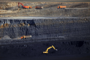 Coal mining and landslide waste